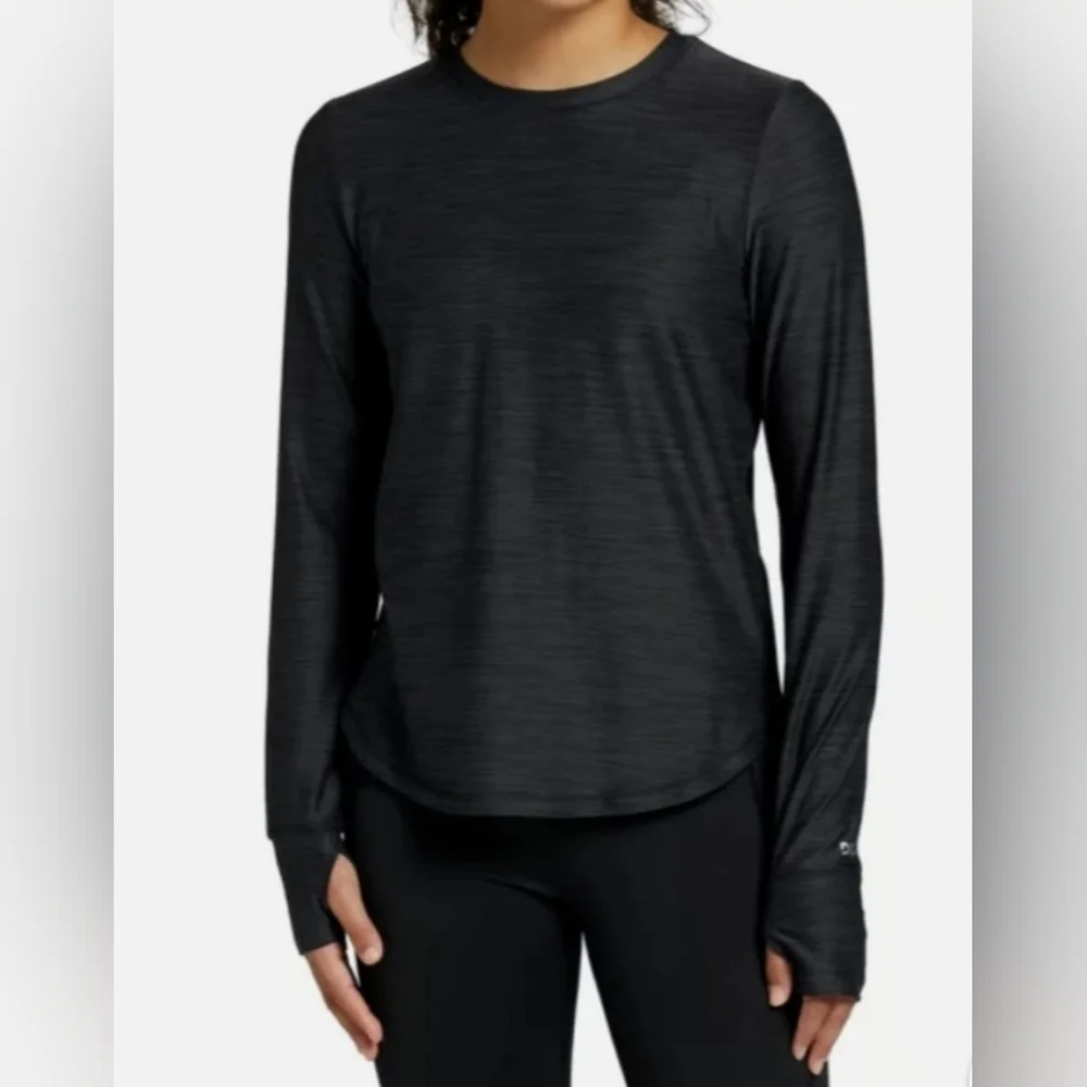 DSG Girls 365 Long Sleeve Tee In Pure Black Size XS (6-7)